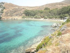 Beach near the Dreamscape Villa with sunbeds