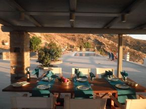 Table for six people ready for dinner