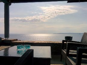 Table on the veranda overlooking the sea