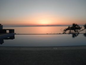 Swimming pool and the sunset